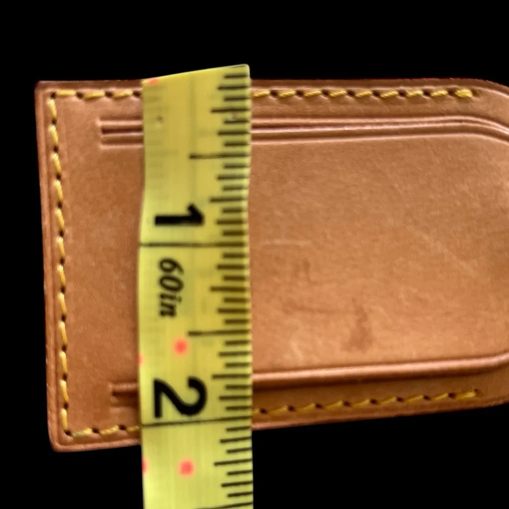 Authentic Louis Vuitton Tan Leather Luggage Travel Tag and Strap - Picture 12 of 12